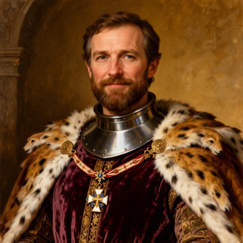 Portrait of Henry of Grossmont — ancestral lineage of the Noble House of Brattleby, seat of Lady Nicoleta, the 12th Baroness of Brattleby
